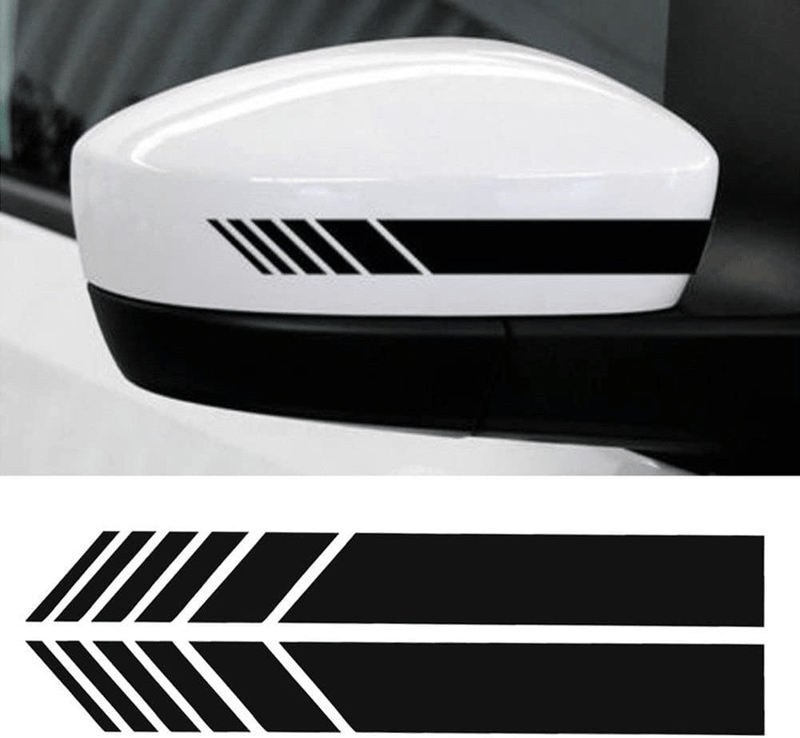 YOUNGFLY 2pcs Car Rear View Mirror Stickers Decor DIY Car Body Sticker Side Decal Stripe Decals SUV Vinyl Graphic Black  YOUNGFLY Black  