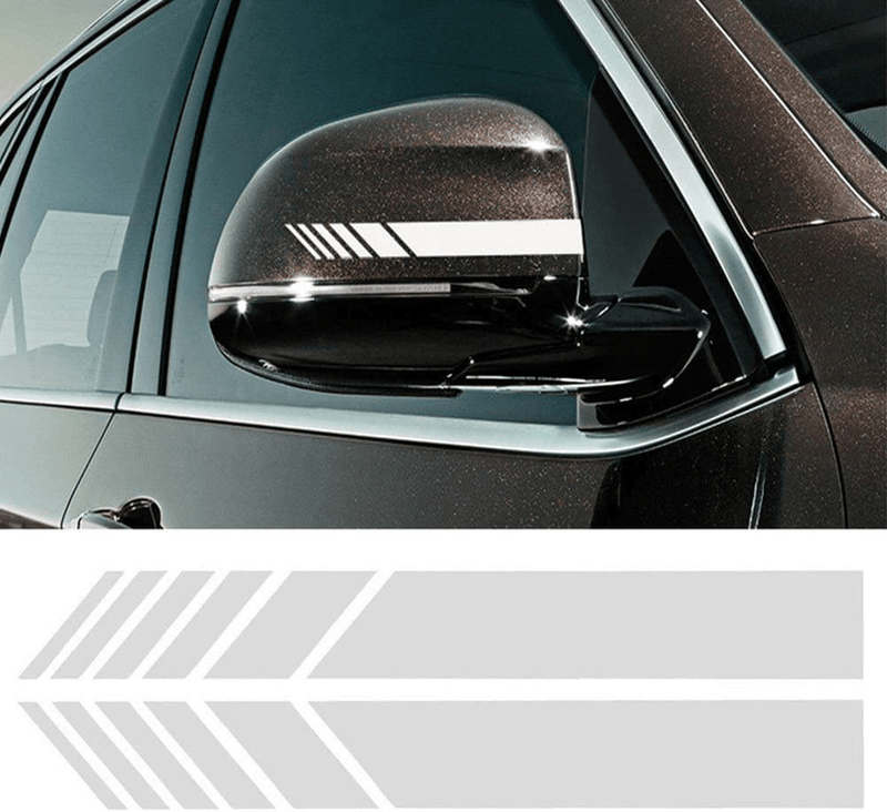 YOUNGFLY 2pcs Car Rear View Mirror Stickers Decor DIY Car Body Sticker Side Decal Stripe Decals SUV Vinyl Graphic Black  YOUNGFLY White  