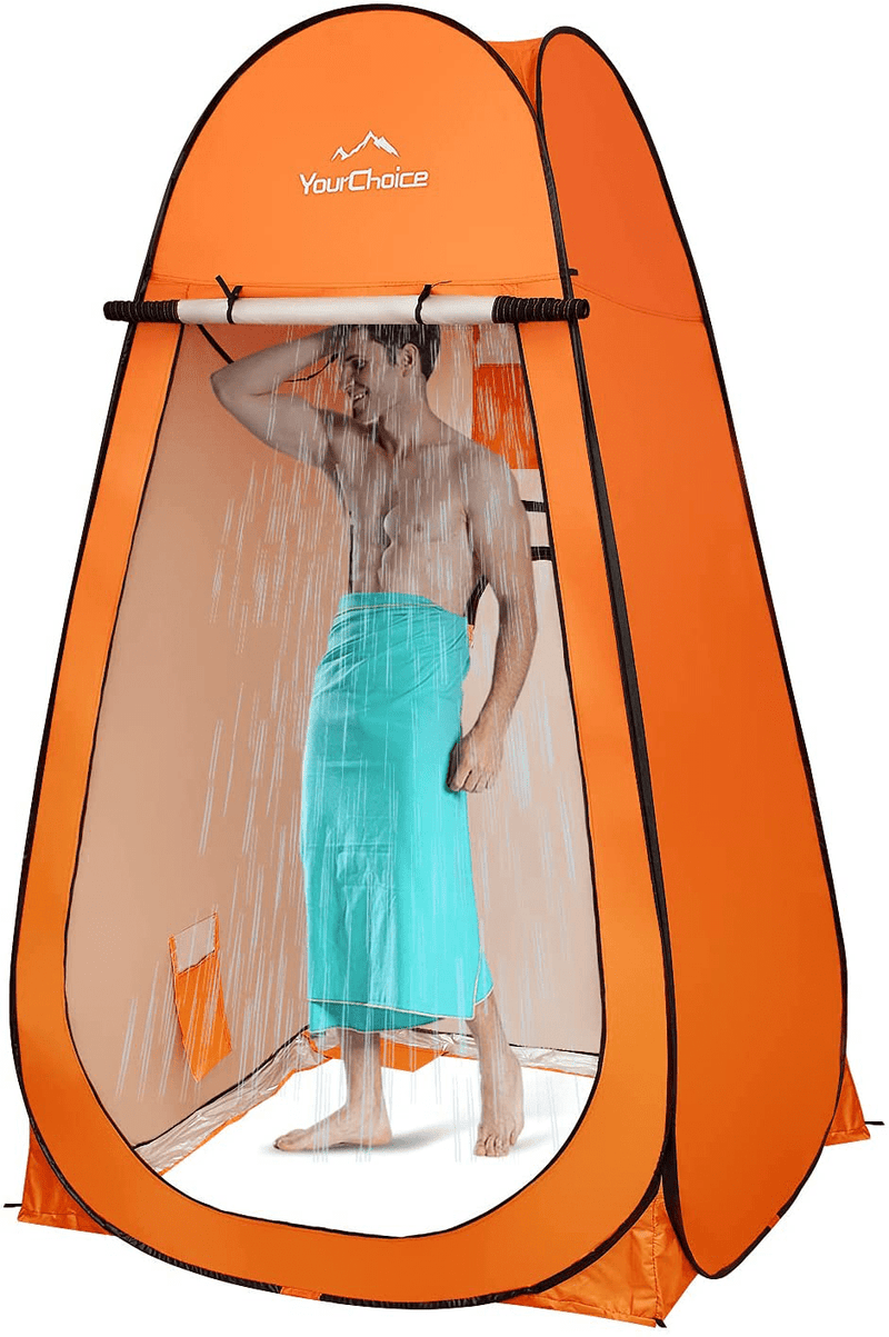 Your Choice Oversized 6.89FT Pop up Privacy Tent - Camping Shower Changing Tent, Portable Bathroom Toilet Room Sporting Goods > Outdoor Recreation > Camping & Hiking > Portable Toilets & Showers Your Choice Orange  