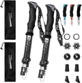 YOVITAL Trekking Poles Collapsible Hiking Poles - Aluminum 7075 Adjustable Hiking Walking Sticks with Quick Locks, Expandable to 53"And Ultralight Poles for Hiking Camping Mountains Walking（Set of 2） Sporting Goods > Outdoor Recreation > Camping & Hiking > Hiking Poles Yovital Black  