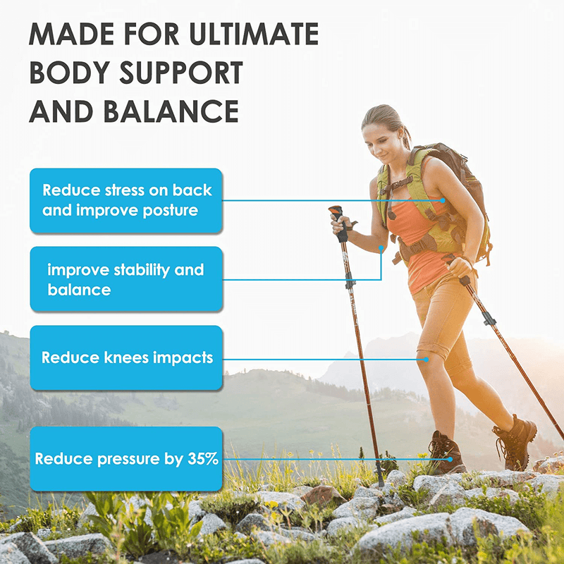 YOVITAL Trekking Poles Collapsible Hiking Poles - Aluminum 7075 Adjustable Hiking Walking Sticks with Quick Locks, Expandable to 53"And Ultralight Poles for Hiking Camping Mountains Walking（Set of 2） Sporting Goods > Outdoor Recreation > Camping & Hiking > Hiking Poles Yovital   