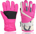 YR.Lover Children Ski Gloves Winter Warm Outdoor Riding Thickening Gloves(2-4Y)  KOL DEALS Pink S-2-4 Years 