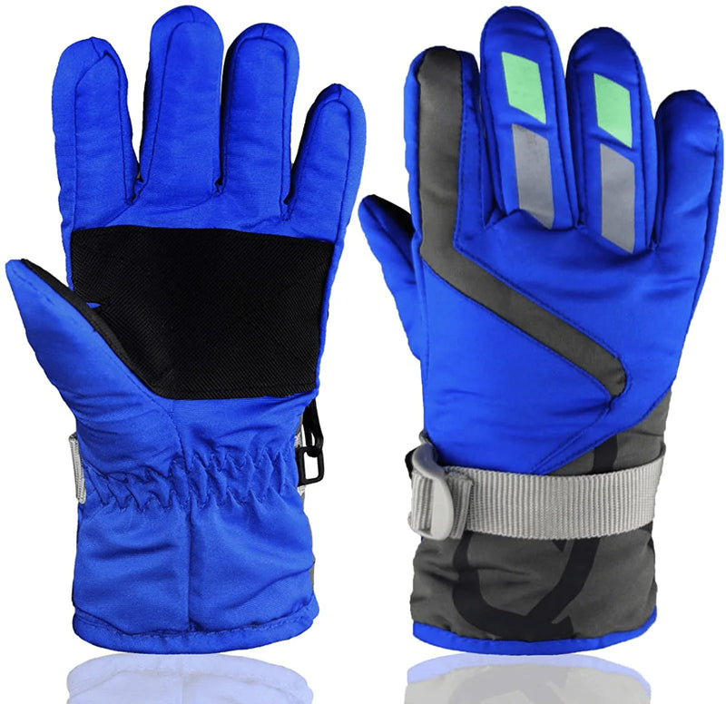 YR.Lover Children Ski Gloves Winter Warm Outdoor Riding Thickening Gloves(2-4Y)  KOL DEALS Blue S-2-4y 