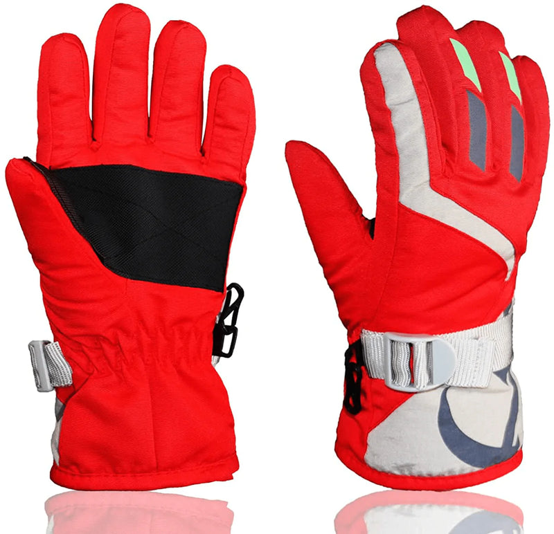 YR.Lover Children Ski Gloves Winter Warm Outdoor Riding Thickening Gloves(2-4Y)  KOL DEALS Red S-2-4y 