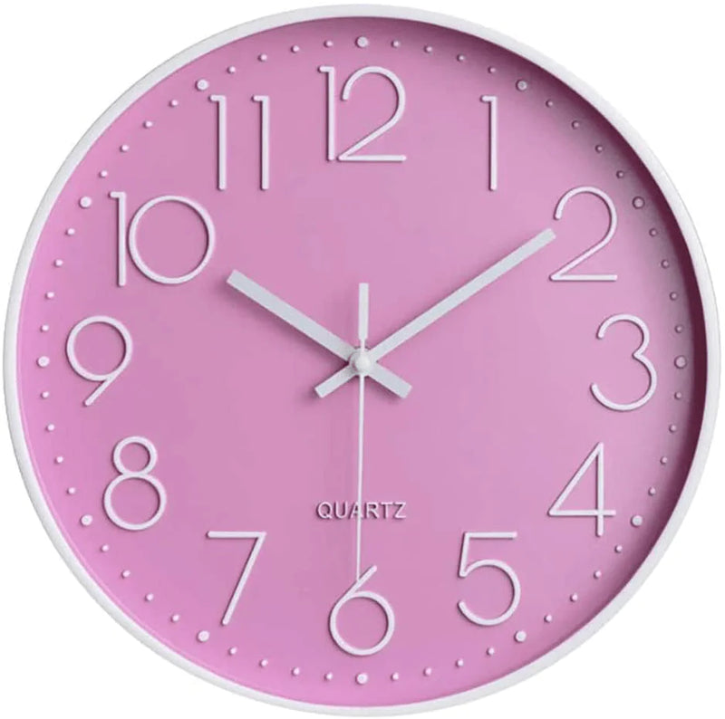 Ytaons 12 in Wall Clock Non-Ticking Quartz Silent Battery Operated Round Clocks Home Kitchen Office School Living Room Decor Clocks (Mint Green) Home & Garden > Decor > Clocks > Wall Clocks Ytaons Pink-white  