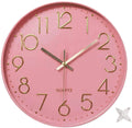 Ytaons 12 in Wall Clock Non-Ticking Quartz Silent Battery Operated Round Clocks Home Kitchen Office School Living Room Decor Clocks (Mint Green) Home & Garden > Decor > Clocks > Wall Clocks Ytaons Pink-rose  