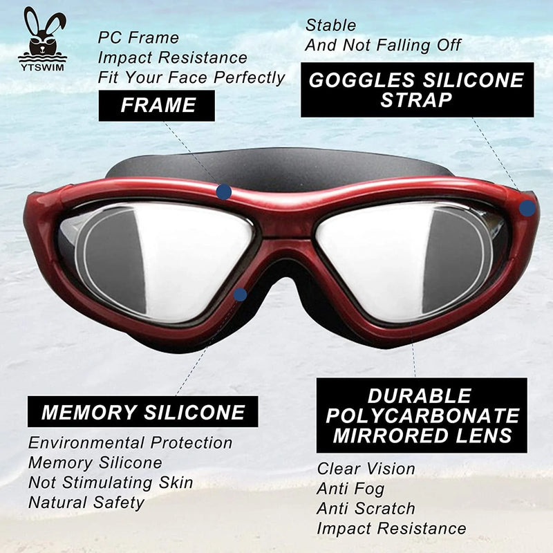 YTSWIM Polarized Swimming Goggles, Clear Swim Goggles for Men Women Lap Swimming, Anti-Fog and UV Protection Swim Glasses Furniture > Shelving > Wall Shelves & Ledges YTSWIM   