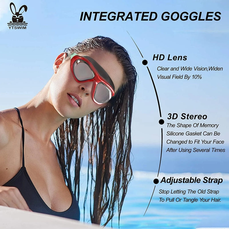 YTSWIM Polarized Swimming Goggles, Clear Swim Goggles for Men Women Lap Swimming, Anti-Fog and UV Protection Swim Glasses