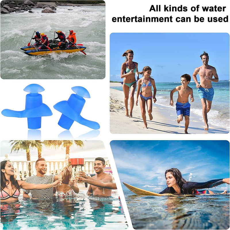 Yuanjuyun Waterproof Earplugs for Swimming Kids Swimming Earplugs Swimming Kit (6 Packs + 6 Nose Clips)Used for Swimming Showers Bathing Surfing Snorkeling Suitable for Adults & Children. Sporting Goods > Outdoor Recreation > Boating & Water Sports > Swimming Yuanjuyun   