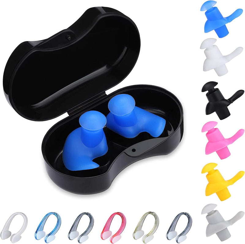 Yuanjuyun Waterproof Earplugs for Swimming Kids Swimming Earplugs Swimming Kit (6 Packs + 6 Nose Clips)Used for Swimming Showers Bathing Surfing Snorkeling Suitable for Adults & Children. Sporting Goods > Outdoor Recreation > Boating & Water Sports > Swimming Yuanjuyun   