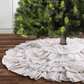 yuboo Christmas Red Ruffle Tree Skirt, 48 inches 6-Layer Rustic Farmhouse Tree for Christmas Tree Ornaments Holiday Party Decorations Home & Garden > Decor > Seasonal & Holiday Decorations > Christmas Tree Skirts yuboo White  
