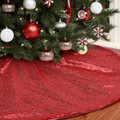 yuboo Gold Christmas Tree Skirt,48" Sequin Double Layers Tree Mat Xmas Tree Decorations Home & Garden > Decor > Seasonal & Holiday Decorations > Christmas Tree Skirts yuboo Red  