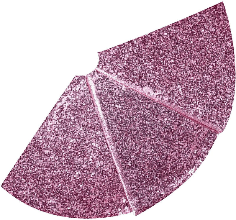 yuboo Mini Pink Christmas Tree Skirt,24 inch Round Sequin Xmas Tree Mat for Pencil Christmas Tree,Holiday Party Ornaments Home Decor Small Skirts for Slim Tree Home & Garden > Decor > Seasonal & Holiday Decorations > Christmas Tree Skirts yuboo   