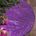 yuboo Mini Pink Christmas Tree Skirt,24 inch Round Sequin Xmas Tree Mat for Pencil Christmas Tree,Holiday Party Ornaments Home Decor Small Skirts for Slim Tree Home & Garden > Decor > Seasonal & Holiday Decorations > Christmas Tree Skirts yuboo Purple  