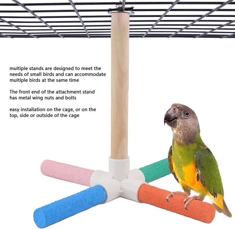 Yuehuam Bird Parrot Stand Perch Bird Toy Cross Birdcage Stands Cage Accessories Parrot Paw Grinding Stick Cockatiel Exercise Toys for Budgies Parakeets Lovebirds