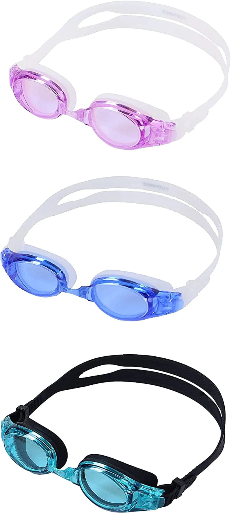 YUENREE 3 Pack Swim Goggles - Suitable for Adults Men Women Youth Teens Boys Girls Ages 4+ - with 3 Hard Travel Cases Sporting Goods > Outdoor Recreation > Boating & Water Sports > Swimming > Swim Goggles & Masks YUENREE 3 Pack for Adults-3  