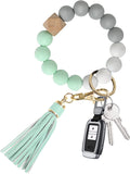 YUOROS Keychains for Women Car Key Chain Ring Bracelet Wristlet Sporting Goods > Outdoor Recreation > Winter Sports & Activities YUOROS Elegant Green  