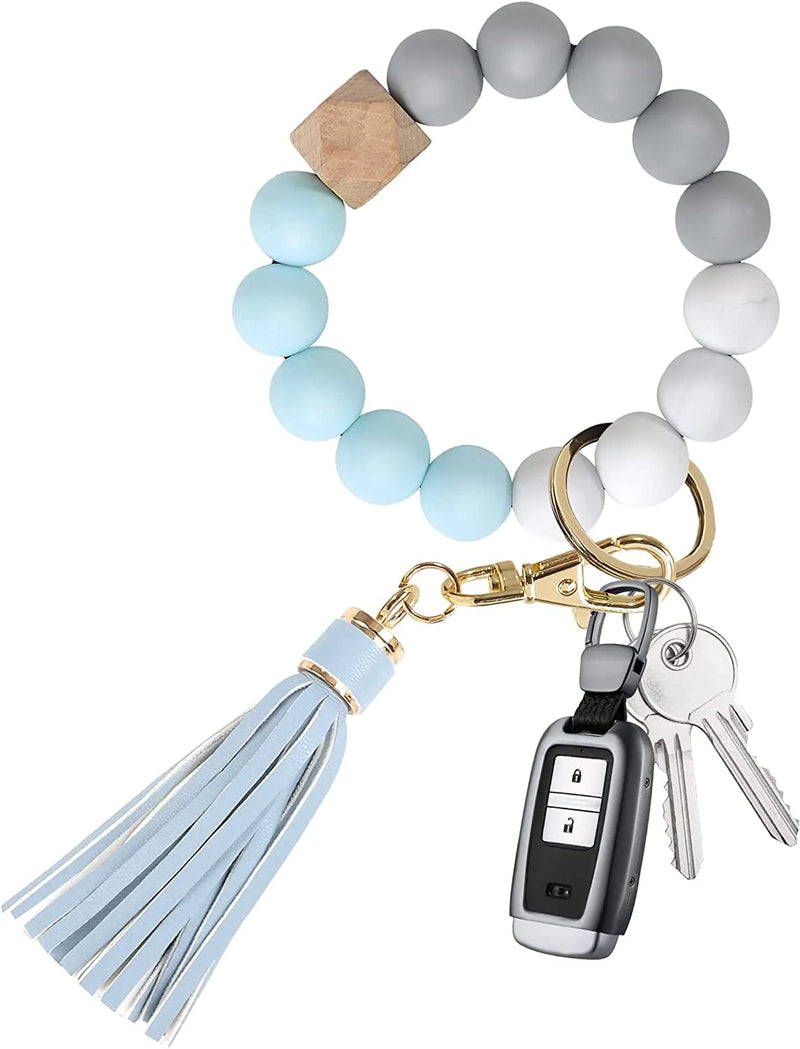 YUOROS Keychains for Women Car Key Chain Ring Bracelet Wristlet Sporting Goods > Outdoor Recreation > Winter Sports & Activities YUOROS Elegant Blue  