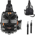 YVLEEN Fishing Tackle Backpack - Outdoor Large Fishing Tackle Storage Box Bag - Water-Resistant Fishing Backpack with Rod Holder Shoulder Backpack Sporting Goods > Outdoor Recreation > Fishing > Fishing Tackle YVLEEN A: Small (11.81*8.66*4.33inch)-Gray Black  