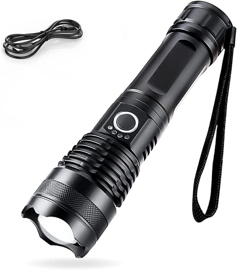 YXQUA 10000 Lumen Rechargeable Tactical Flashlight, XHP50 LED for Hiking Hunting Camping Emergency Outdoor Sport Hardware > Tools > Flashlights & Headlamps > Flashlights YXQUA 6.3 inches  