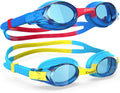ZABERT K20 Swimming Goggles for Kids Girls Boys Age 3-14 Years Old, Anti-Fog 100% UV Protection with Travel Bag Sporting Goods > Outdoor Recreation > Boating & Water Sports > Swimming > Swim Goggles & Masks ZABERT #4.[2pack] Blue Yellow & Blue Red  