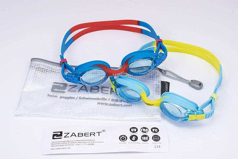 ZABERT K20 Swimming Goggles for Kids Girls Boys Age 3-14 Years Old, Anti-Fog 100% UV Protection with Travel Bag Sporting Goods > Outdoor Recreation > Boating & Water Sports > Swimming > Swim Goggles & Masks ZABERT   