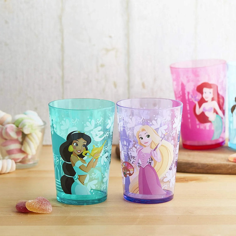 Zak Designs 14.5Oz Disney Princess Nesting Tumbler Set Includes Durable Plastic Cups, Fun Drinkware Is Perfect for Kids, 4Pk (14.5Oz, Belle & Jasmine & Ariel), PYRP-0731 Home & Garden > Kitchen & Dining > Tableware > Drinkware Zak Designs   