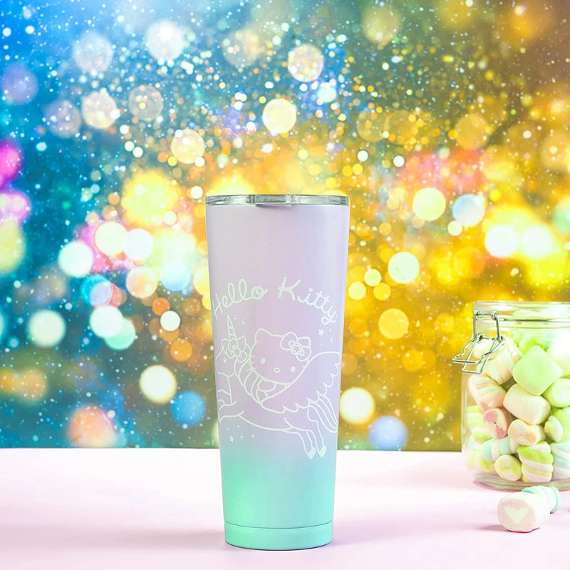 Zak Designs Sanrio Hello Kitty Vacuum Insulated Stainless Steel Travel Tumbler with Splash-Proof Lid, Includes Reusable Plastic Straw and Fits in Car Cup Holders (18/8 SS, 25 Oz) Home & Garden > Kitchen & Dining > Tableware > Drinkware Zak Designs   