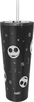 Zak Designs Sanrio Hello Kitty Vacuum Insulated Stainless Steel Travel Tumbler with Splash-Proof Lid, Includes Reusable Plastic Straw and Fits in Car Cup Holders (18/8 SS, 25 Oz) Home & Garden > Kitchen & Dining > Tableware > Drinkware Zak Designs The Nightmare Before Christmas 1 Count (Pack of 1) 
