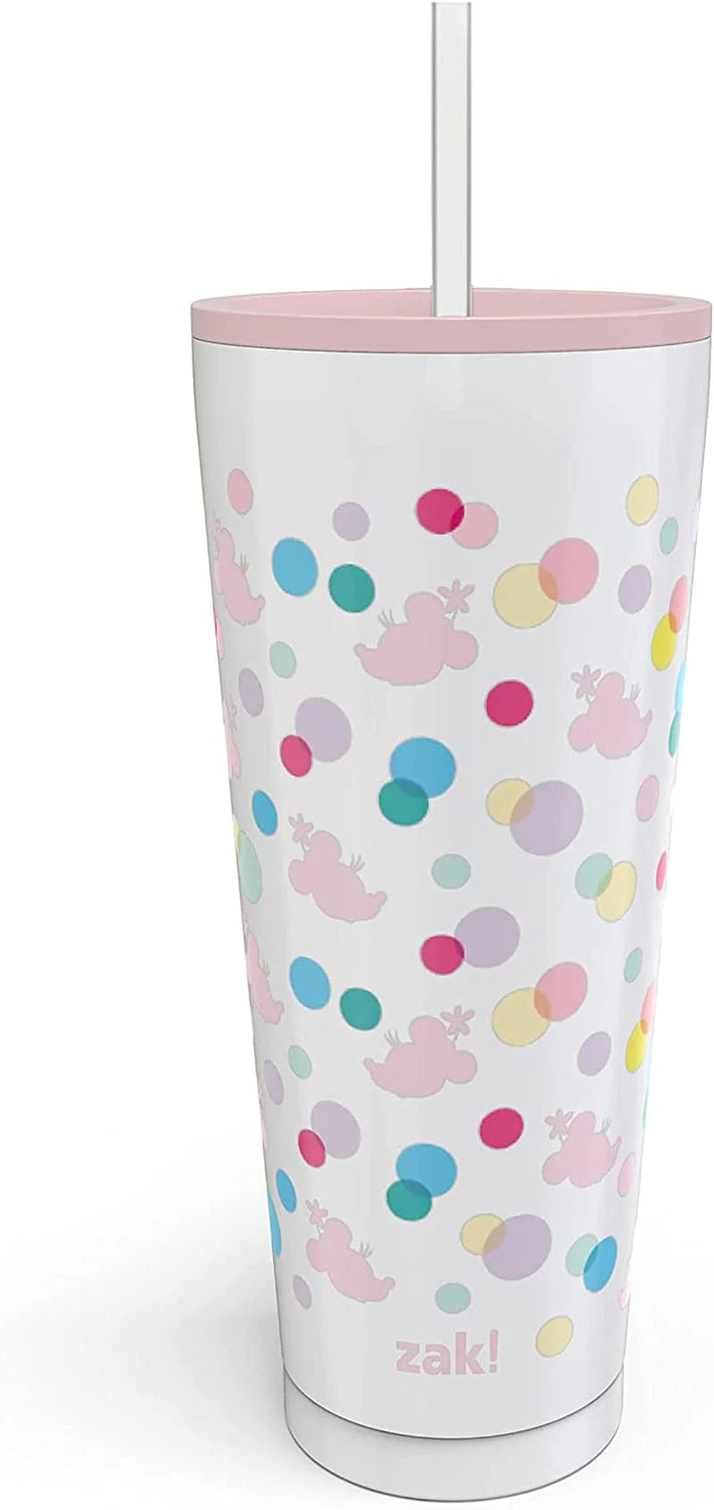 Zak Designs Sanrio Hello Kitty Vacuum Insulated Stainless Steel Travel Tumbler with Splash-Proof Lid, Includes Reusable Plastic Straw and Fits in Car Cup Holders (18/8 SS, 25 Oz) Home & Garden > Kitchen & Dining > Tableware > Drinkware Zak Designs Minnie Mouse-Dots 1 Count (Pack of 1) 