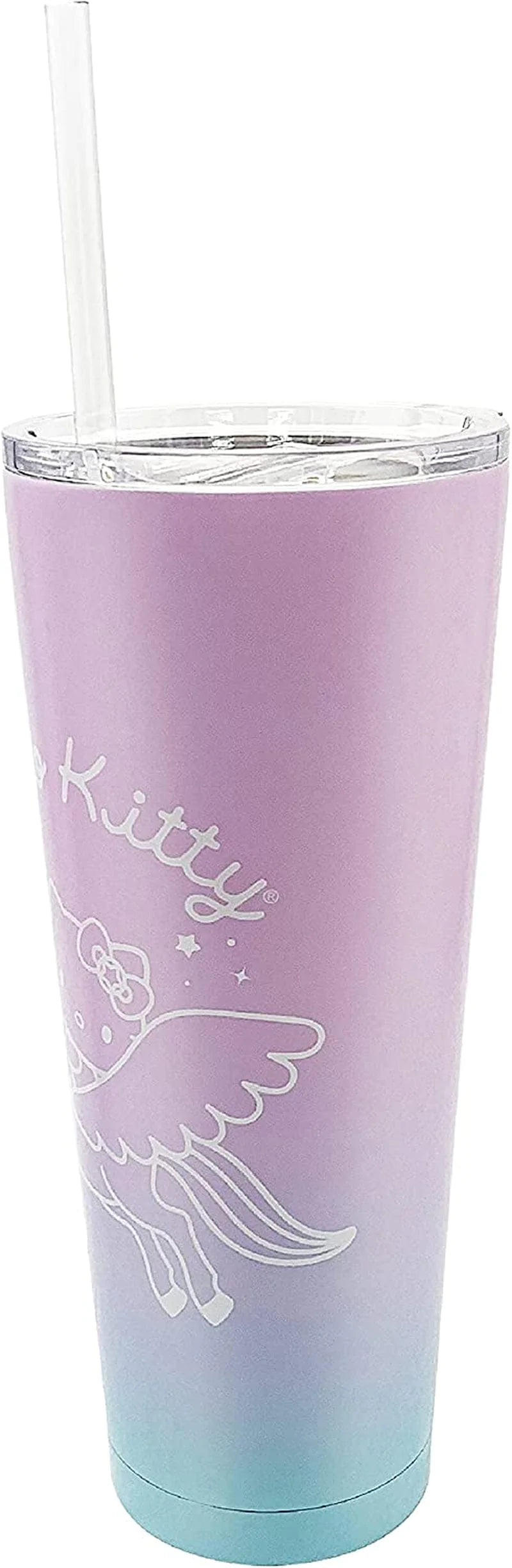 Zak Designs Sanrio Hello Kitty Vacuum Insulated Stainless Steel Travel Tumbler with Splash-Proof Lid, Includes Reusable Plastic Straw and Fits in Car Cup Holders (18/8 SS, 25 Oz) Home & Garden > Kitchen & Dining > Tableware > Drinkware Zak Designs   