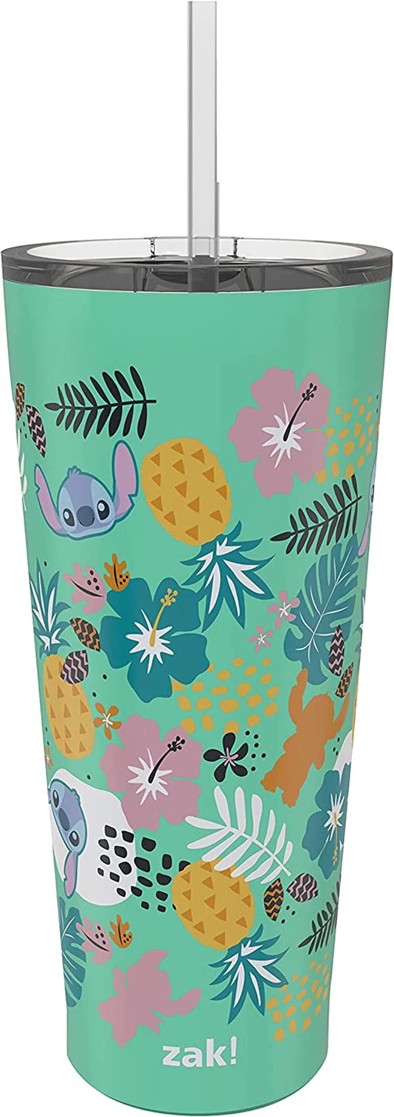 Zak Designs Sanrio Hello Kitty Vacuum Insulated Stainless Steel Travel Tumbler with Splash-Proof Lid, Includes Reusable Plastic Straw and Fits in Car Cup Holders (18/8 SS, 25 Oz) Home & Garden > Kitchen & Dining > Tableware > Drinkware Zak Designs Lilo and Stitch 1 Count (Pack of 1) 