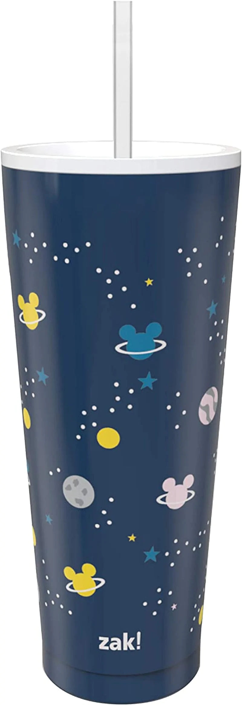 Zak Designs Sanrio Hello Kitty Vacuum Insulated Stainless Steel Travel Tumbler with Splash-Proof Lid, Includes Reusable Plastic Straw and Fits in Car Cup Holders (18/8 SS, 25 Oz) Home & Garden > Kitchen & Dining > Tableware > Drinkware Zak Designs Mickey Mouse-Space 1 Count (Pack of 1) 