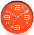 Zaoniy Non-Ticking Silent Quartz Wall Clock with Big 3D Number Modern Design Quiet Sweep Movement Indoor Decorative for Living Room Kitchen Wall Clocks Battery Operated 10-Inch (Orange) Home & Garden > Decor > Clocks > Wall Clocks Zaoniy Orange  
