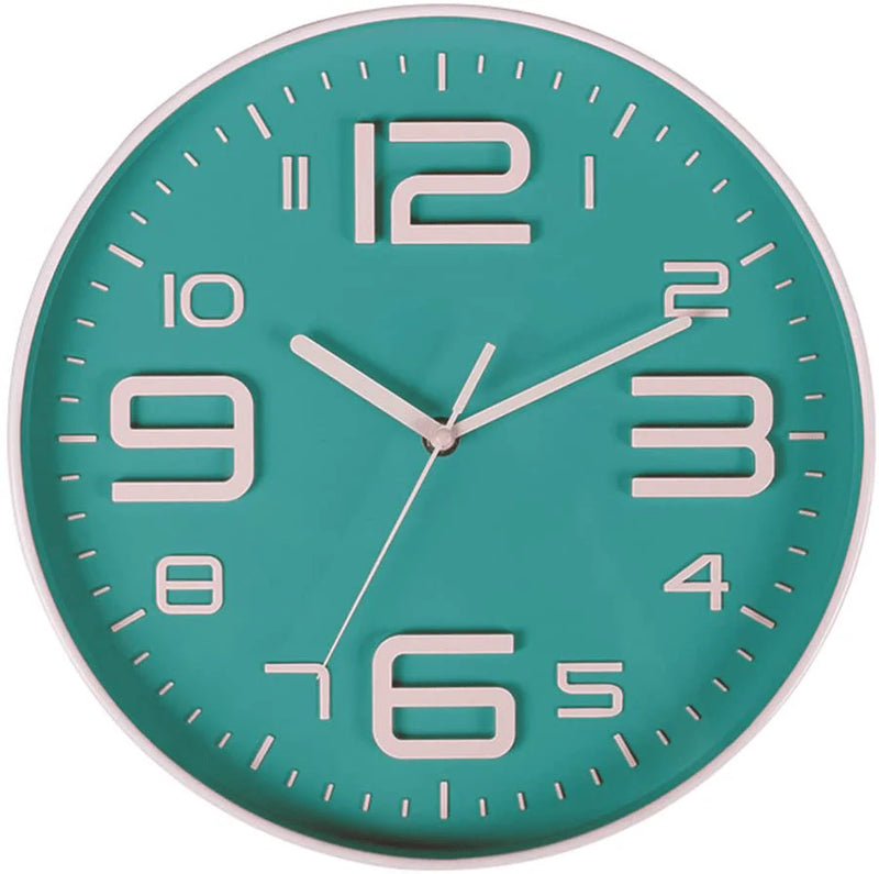 Zaoniy Non-Ticking Silent Quartz Wall Clock with Big 3D Number Modern Design Quiet Sweep Movement Indoor Decorative for Living Room Kitchen Wall Clocks Battery Operated 10-Inch (Orange) Home & Garden > Decor > Clocks > Wall Clocks Zaoniy Bluegreen  