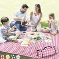 ZAZE Extra Large Picnic Outdoor Blanket, 80''x80'' Waterproof Foldable Blankets Gingham Picnic Mat for Beach, Camping on Grass Picnic Blankets (Green and White) Home & Garden > Lawn & Garden > Outdoor Living > Outdoor Blankets > Picnic Blankets ZAZE Pink and White  