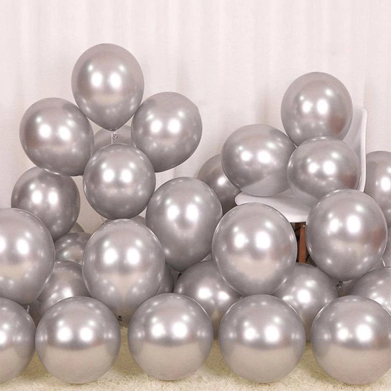 ZDMATHE Hot Thicken Durable Balloon Party Supplies Wedding Birthday Metallic Face Latex Balloons for Holiday Events Party Decoration Arts & Entertainment > Party & Celebration > Party Supplies Deeptech Silvery  
