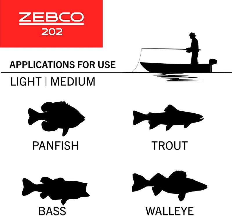 Zebco 202 Spincast Reel and Fishing Rod Combo, 5-Foot 6-Inch 2-Piece Fishing Pole, Size 30 Reel, Right-Hand Retrieve, Pre-Spooled with 10-Pound Zebco Line Sporting Goods > Outdoor Recreation > Fishing > Fishing Rods Zebco   