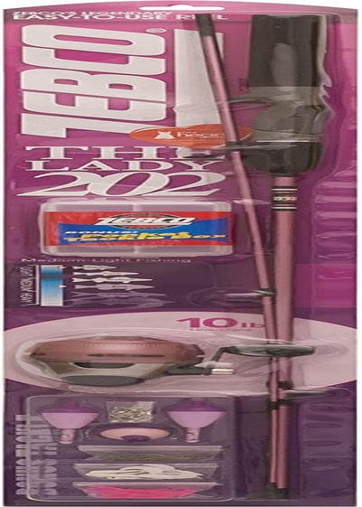 Zebco 202 Spincast Reel and Fishing Rod Combo, 5-Foot 6-Inch 2-Piece Fishing Pole, Size 30 Reel, Right-Hand Retrieve, Pre-Spooled with 10-Pound Zebco Line Sporting Goods > Outdoor Recreation > Fishing > Fishing Rods Zebco Pink - With 27pc Tackle (2015)  