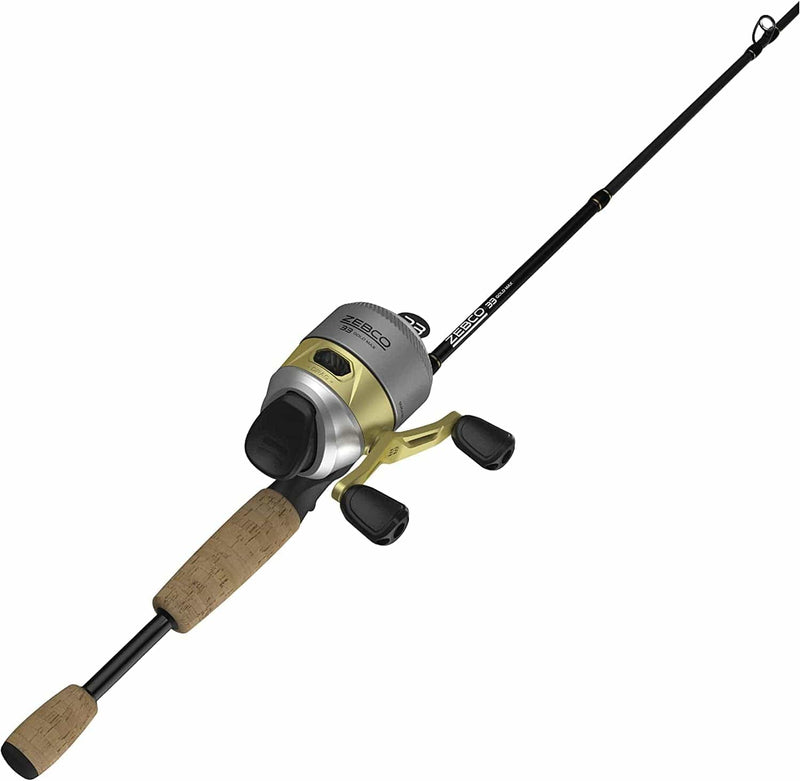 Zebco 33 Gold Spincast Reel and 2-Piece Fishing Rod Combo, Fiberglass Rod with Comfortable Split-Grip Cork Handle, Instant Anti-Reverse Fishing Reel Sporting Goods > Outdoor Recreation > Fishing > Fishing Rods Zebco 6.5 Foot - Max Spincast  