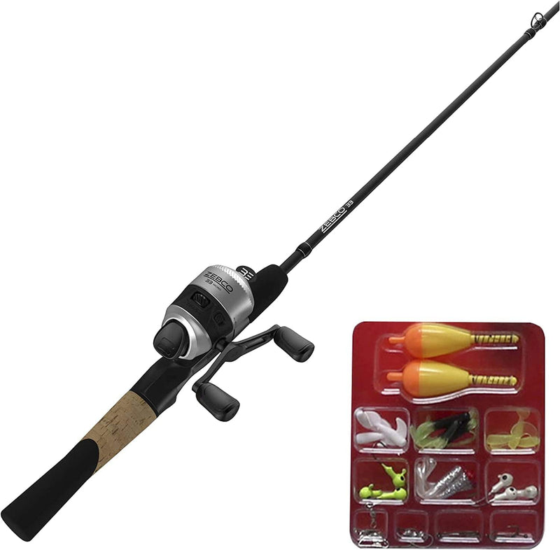 Zebco 33 Micro Spincast Reel and 2-Piece Fishing Rod Combo, 4.5-Foot Rod with Bonus Tackle Pack, Quickset Anti-Reverse Fishing Reel with Bite Alert Sporting Goods > Outdoor Recreation > Fishing > Fishing Rods Zebco   