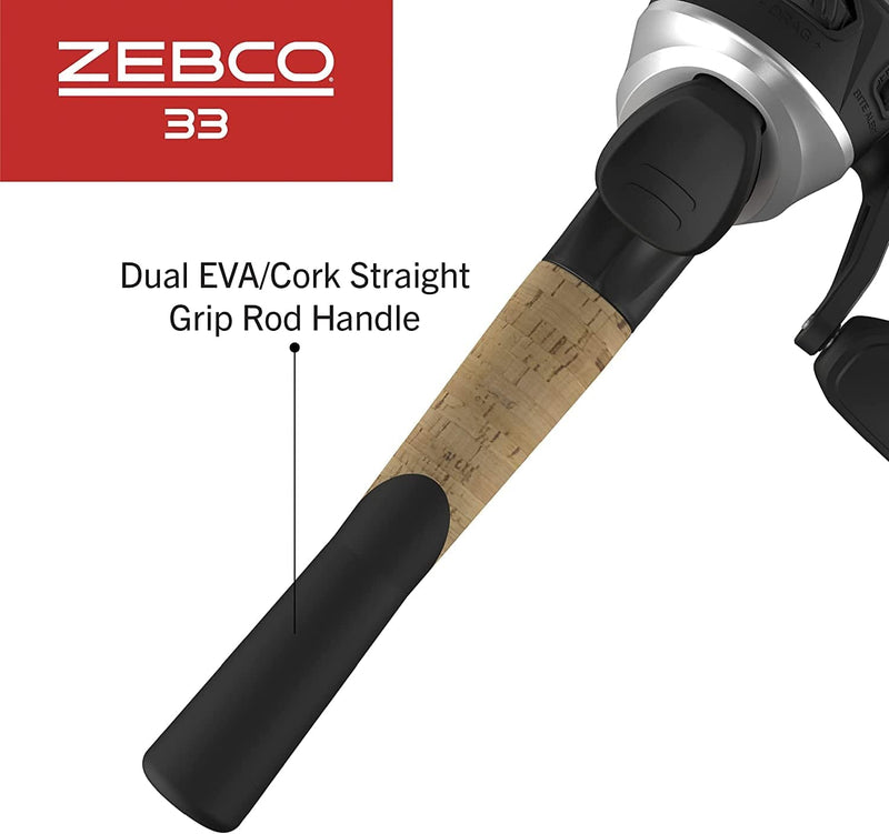 Zebco 33 Spincast Reel and 2-Piece Fishing Rod Combo, 5-Foot 6-Inch Durable Fiberglass Rod, Quickset Anti-Reverse Fishing Reel with Bite Alert Sporting Goods > Outdoor Recreation > Fishing > Fishing Rods Zebco   