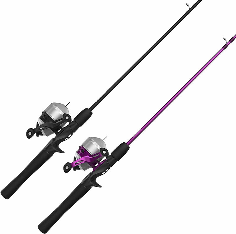 Zebco 33 Spincast Reel and 2-Piece Fishing Rod Combo, 5-Foot 6-Inch Durable Fiberglass Rod, Quickset Anti-Reverse Fishing Reel with Bite Alert Sporting Goods > Outdoor Recreation > Fishing > Fishing Rods Zebco Pink & Black - 2 Pack  
