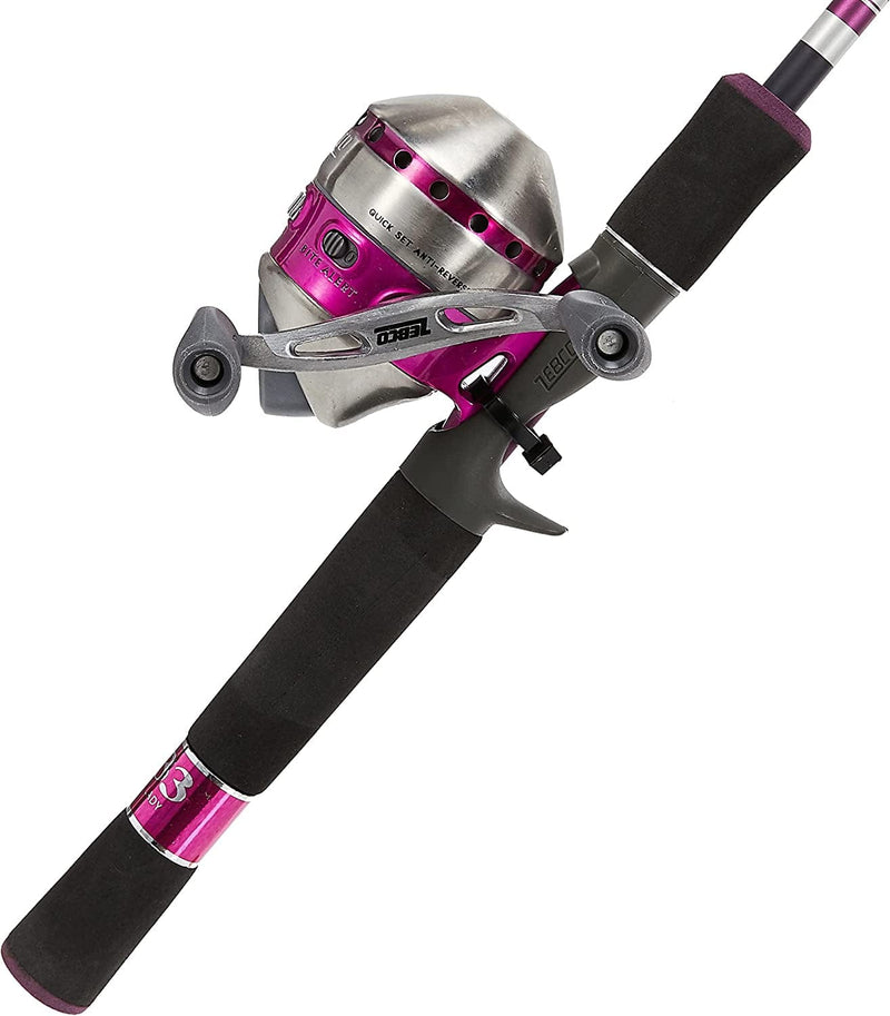 Zebco 33 Spincast Reel and 2-Piece Fishing Rod Combo, Comfortable EVA Handle, Quickset Anti-Reverse Fishing Reel with Bite Alert