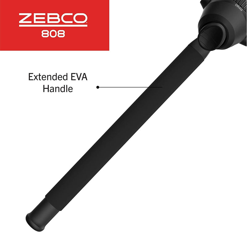 Zebco 808 Spincast Reel and Fishing Rod Combo, 7-Foot Durable Z-Glass Rod with Extended EVA Rod Handle, Quickset Anti-Reverse with Bite Alert, Pre-Spooled with 20-Pound Cajun Fishing Line, Black
