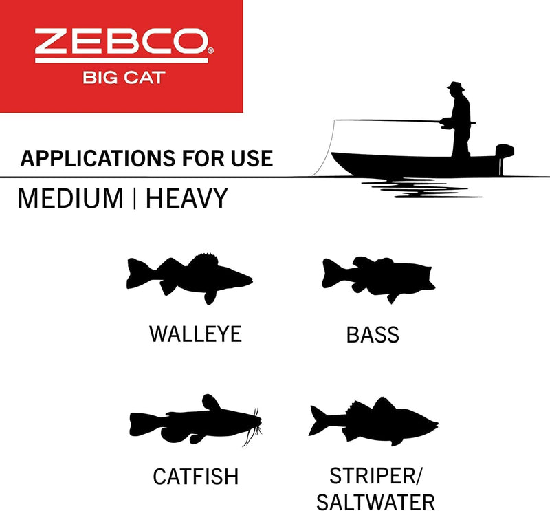 Zebco Big Cat Casting Fishing Rod, 7-Foot 2-Piece Fiberglass Fishing Pole, High-Visibility Rod Tip, Extended EVA Rod Handle, Shock-Ring Guides, Medium-Heavy Power, Black/Green Sporting Goods > Outdoor Recreation > Fishing > Fishing Rods Zebco Brands   
