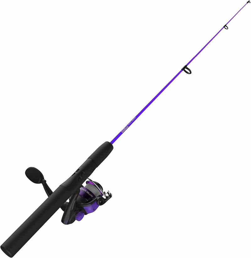 Zebco Dock Demon Spinning Reel or Spincast Reel and Fishing Rod Combo, 30-Inch Durable Fiberglass Rod, Quickset Anti-Reverse Fishing Reel Sporting Goods > Outdoor Recreation > Fishing > Fishing Rods Zebco Spinning Reel - Purple  
