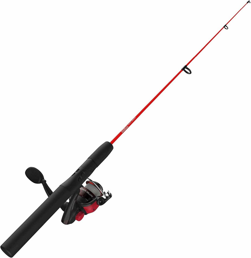 Zebco Dock Demon Spinning Reel or Spincast Reel and Fishing Rod Combo, 30-Inch Durable Fiberglass Rod, Quickset Anti-Reverse Fishing Reel Sporting Goods > Outdoor Recreation > Fishing > Fishing Rods Zebco Spinning Reel - Red  