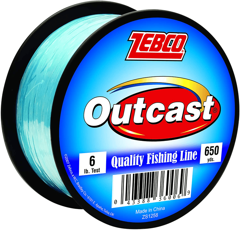 Zebco Outcast Monofilament Fishing Line, Low Memory and Stretch with High Tensile Strength Sporting Goods > Outdoor Recreation > Fishing > Fishing Lines & Leaders Zebco Blue 650-yard/6-pound 
