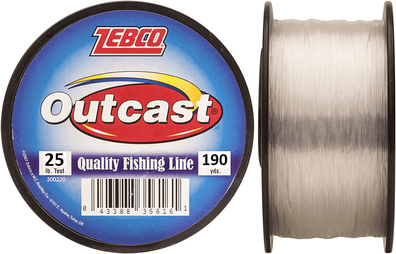 Zebco Outcast Monofilament Fishing Line, Low Memory and Stretch with High Tensile Strength Sporting Goods > Outdoor Recreation > Fishing > Fishing Lines & Leaders Zebco Clear 190-yard/25-pound 